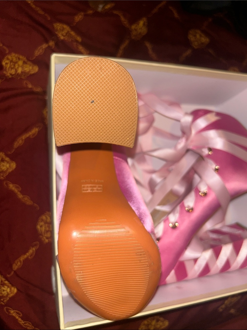 Pink Satin Lace-Up Women’s Heels with Ribbon Ties
